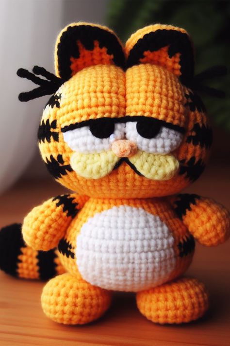 Garfield Amigurumi Garfield Amigurumi Free Pattern, Crochet Garfield Amigurumi, Crochet Garfield Pattern Free, Garfield Crochet Pattern Free, Garfield Crochet Pattern, Crochet Garfield, Crochet Projects Amigurumi, Unicorn Knitting Pattern, Crochet Cat Toys