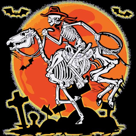 Cowboy On Horse Tattoo, Skeleton Horse, Cowboy On Horse, Skeleton Cowboy, Horse Cowboy, Horse Tattoo, Skeleton Art, Cowboy Art, Flying Pig