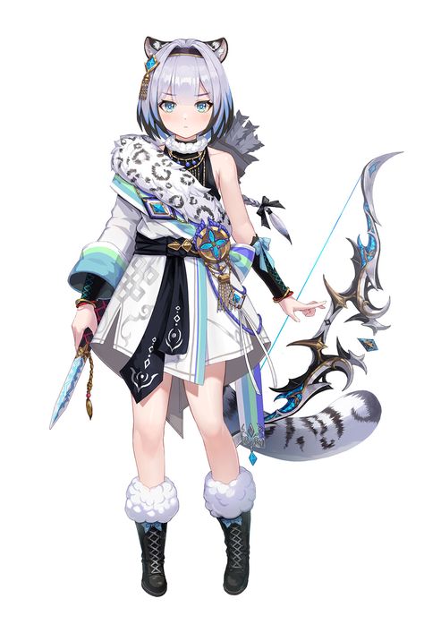 Snow Leapord Oc, Snow Leopard Character Design, Snow Leopard Anime, Snow Leopard Character, Snow Leopard Oc, Vtuber Inspiration, Goth Gyaru, Daniel Kim, Oc Drawings