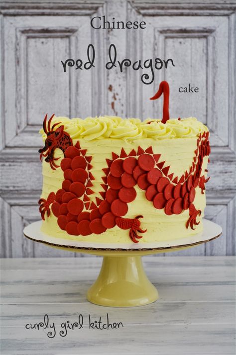 Chinese Dragon Cake Ideas, Dragon Cake Design, Chinese Dragon Cake, Dragon Birthday Cakes, Dragon Food, Chinese New Year Cake, Chinese Birthday, Chinese Cake, From Scratch Recipes