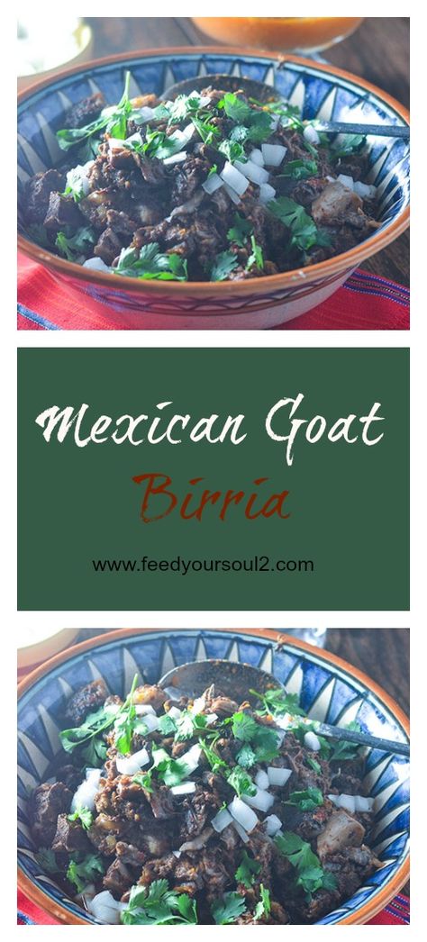 Mexican Goat Birria from Feed Your Soul Too Goat Tacos Recipe, Cabrito Recipes Goats, Goat Curry, Goat Recipes Meat Mexican, Goat Meat Stew, Kimchi Chicken, Views On The Road Recipes Birria, Paleo Eating Plan, Jamaican Jerk Chicken