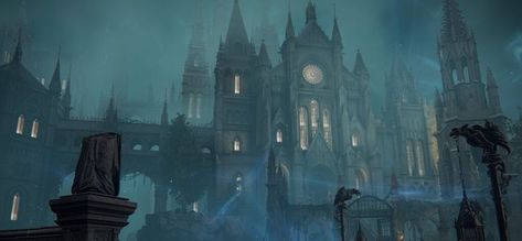 Raya Lucaria, Mansion Art, Gothic Style Architecture, Gothic Mansion, Punk Art, Arkham Asylum, Scene Art, Elden Ring, Fantasy Places