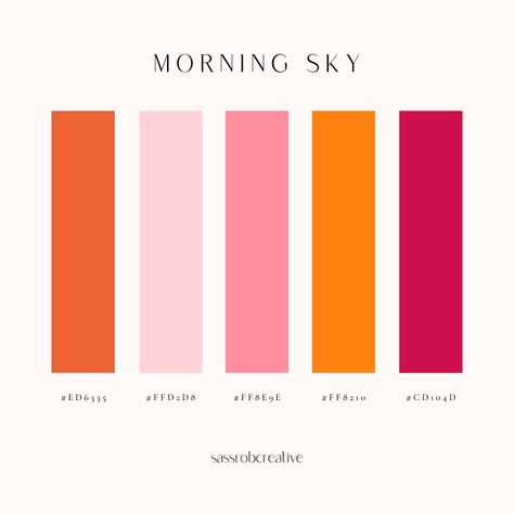 Morning sky 💗 Get in touch for services via DM or email info@sassrobcreative.com ✨​​​​​​​​​​​​​​​​​​​​​​​​​​​​​​​​ #colourpalette #colourpalettes #colourpaletteinspiration #colourpaletteoftheday #colourpaletteinspo #graphicdesign #creative #inspofinds Wedding Color Orange, Red Pink White Color Palette, Pink And Orange Wedding Palette, Morning Sky Color Palette, Orange And Pink Color Scheme, Colour Palette With Orange, Pink Orange Colour Palette, Bridesmaid Colour Palette, Creative Colour Palette