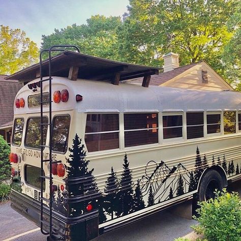 Motorhome Exterior Paint Ideas, Skoolie Paint Ideas, Camper Van Exterior Paint Ideas, Bus Exterior Paint Ideas, Painted School Bus, Skoolie Exterior Paint Ideas, Skoolie Paint Job, Green Skoolie, Vintage Camper Exterior Paint Ideas