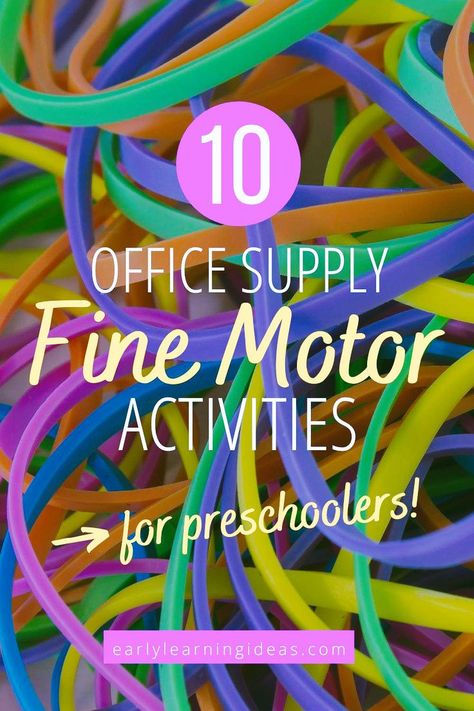 Find many ways to use everyday household items like office supplies for fun fine motor activities to do at home and in preschool, pre-k, kindergarten, and occupational therapy classroom. Your kids will love this list of simple activity ideas for building fine motor skills. Find fine motor tools in your office or desk drawer. Activities for your kids can be used any time of year spring, summer, winter and fall. Diy Fine Motor Activities, Occupational Therapy Classroom, Simple Fine Motor Activities, Fun Fine Motor Activities, Fine Motor Activities For Preschoolers, Motor Activities For Preschoolers, Therapy Classroom, Preschool Activities At Home, Occupational Therapy Kids