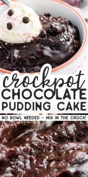 Crockpot Chocolate Cake, Crockpot Lava Cake, Chocolate Pudding Cake Recipe, Slow Cooker Cake, Crockpot Cake, Pudding Cake Recipe, Hot Fudge Cake, Chocolate Pudding Cake, Crockpot Dessert Recipes