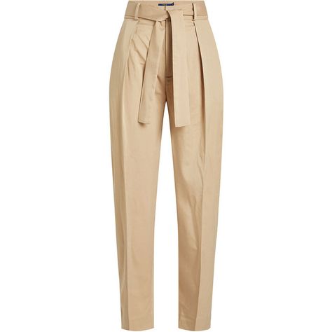 Polo Ralph Lauren Tapered Pants ($210) ❤ liked on Polyvore featuring pants, bottoms, jeans, pantalones, trousers, beige, high rise trousers, polo ralph lauren pants, high-waisted trousers and tapered pants Taper Cut, Beige Hose, Ralph Lauren Trousers, High Rise Trousers, Cl Fashion, Beige Pants, Tapered Trousers, Fashion Attire, Pantalon Large