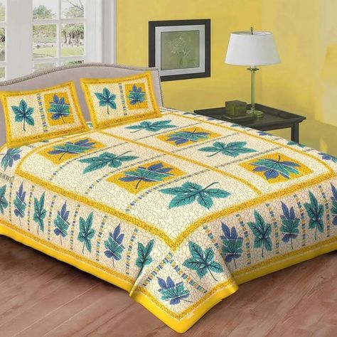 Printed Bedsheets, Double Bed Sheets, Types Of Textiles, Bed Dimensions, Quilted Bedspreads, Double Bed, Wooden Blocks, Bed Sheet, Double Beds