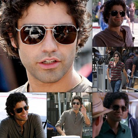 TV show Entourage: Adrian Grenier as Vinncent Chase with the Barton Perreira Voyeur Sunglasses in Silver/Whiskey Polarized Vincent Chase Entourage, Actor Inspiration, Vincent Chase, Adrian Grenier, Barton Perreira, Whiskey, Mens Sunglasses, Tv Shows, Actors