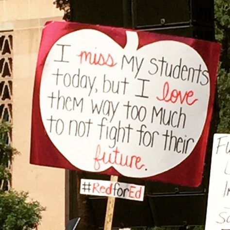 2018 🍎 Red For Ed Teachers Strike Signs, Red For Ed Shirt Ideas, Strike Signs For Teachers, Education Strike Signs, Teacher Strike Signs, Teacher Strike Sign Ideas, Strike Signs, Dream Teacher, Strike Ideas