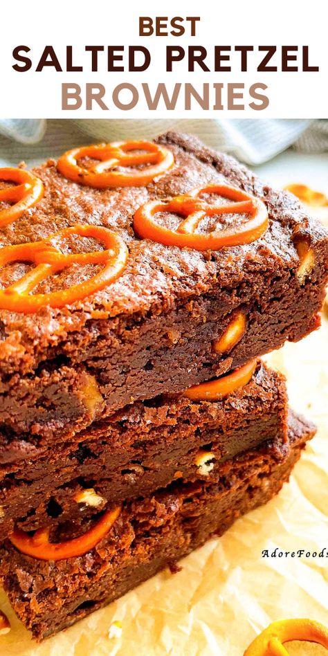 Ultimate Brownie Recipe, Pretzel Brownies, Pretzel Chocolate, Chocolate Raspberry Brownies, Salted Pretzel, Pretzel Crust, Quick Cake, Salty Treats, Fall Desserts Easy