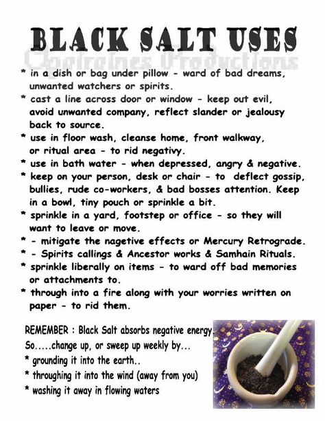 BLACK SALT USES ( words from Cauldron Craft Oddities) MY Opalraines Production. Black Salt Uses, Witch Practice, Spiritual Ideas, Witch Quotes, Grimoire Book, Magic Herbs, Beautiful Witch, Eclectic Witch, Magick Spells