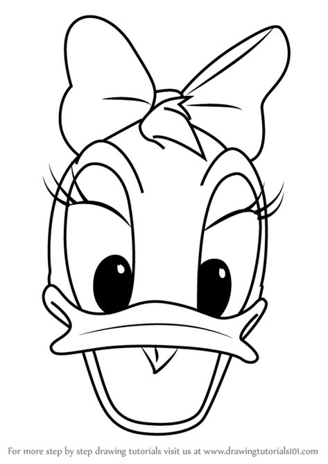 Learn How to Draw Daisy Duck Face from Mickey Mouse Clubhouse (Mickey Mouse Clubhouse) Step by Step : Drawing Tutorials Draw Daisy, Disney Stencils, Mouse Artwork, Halloween Summer, Disney Drawing Tutorial, Minnie Mouse Drawing, Birds Drawing, Mouse Sketch, Duck Drawing