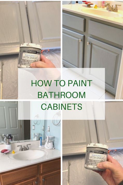 Paint Bathroom Cabinets, Paint Bathroom, Painted Vanity Bathroom, Beautiful Bathroom Vanity, Painting Bathroom Cabinets, Oak Bathroom Vanity, Painted Bathroom, White Bathroom Cabinets, Painted Vanity