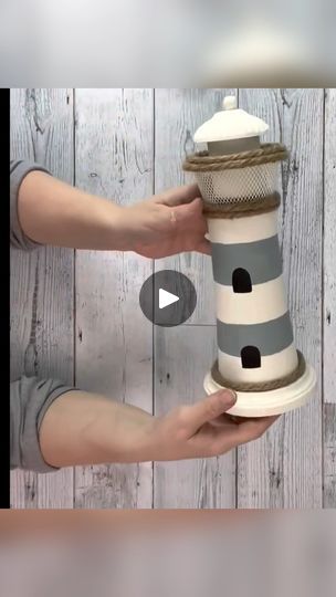 Diy Lighthouse Decor, Diy Lighthouse Crafts, Make A Lighthouse, Diy Light House, Lighthouse Diy, Diy Lighthouse, Lighthouse Crafts, Seashell Projects, Nautical Christmas