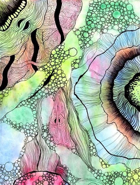 Zentangle Color, Yellena James, Microscopic Organisms, High School Art Lessons, Gcse Art Sketchbook, Year 8, Art Students, Intuitive Art, Year 7