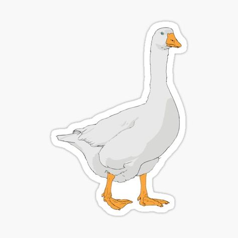 "Goose" Sticker by Paintedcorpse | Redbubble Goose Illustration, Goose Art, Goose Sticker, Cute Goose, Teacher Appreciation Gifts, Teacher Appreciation, Top Artists, Sticker Design, Sell Your Art