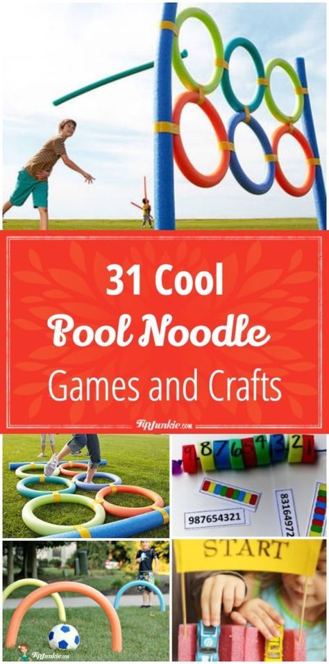 31 Cool Games and Crafts Using Pool Noodles Church Carnival Games, Noodle Games, Outdoor Team Games, Pool Noodle Games, Diy Carnival Games, Carnival Games For Kids, Pool Noodle Crafts, Cool Games, Diy Yard Games