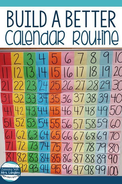 Build a better calendar routine in your kindergarten or 1st grade classroom and make the most of your circle time talking about number sense, counting to 100, counting and cardinality and more learning ideas. Get a free printable 100's chart here! 1st Grade Calendar, First Grade Calendar, 100s Chart, 1st Grade Classroom, Kindergarten Calendar, 100's Chart, Calendar Activities, Counting To 100, Calendar Math