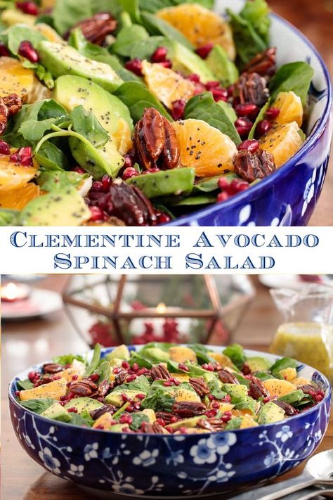 Take your salads to the next level with this Clementine Avocado Spinach Salad. It's fresh, healthy and loaded with fabulous flavor. #bestsaladrecipes #spinachsalad #avocados is a delicious way to celebrate the season! #bestsaladrecipes #spinachsalad #avocados Clementine Salad, Avocado Spinach Salad, Pasta Side Dishes, Pasta Sides, Side Dishes For Bbq, Best Salad Recipes, Eat Salad, Potato Side Dishes, Avocado Recipes