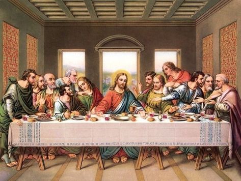 Last Supper Wallpaper, Last Supper Art, The Last Supper Painting, Jesus Last Supper, Catholic Devotions, Lords Supper, Christ Tattoo, Religious Photos, Jesus Drawings