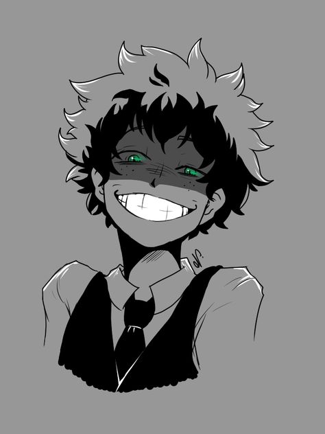 BNHA Izuku (Villain) Evil Deku, Smile Drawing, Evil Smile, Villain Deku, Harry Potter Anime, My Hero Academia Memes, Buko No Hero Academia, Izu, Hero Academia Characters