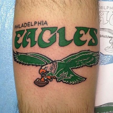 Eagles Football Tattoo, Philly Eagles Tattoo, Philadelphia Eagles Tattoo Men, Eagles Tattoo Philadelphia, Eagle Tattoo For Women, Sea Tattoo Sleeve, Eagles Tattoo, Map Reference, Eagle Wing Tattoos