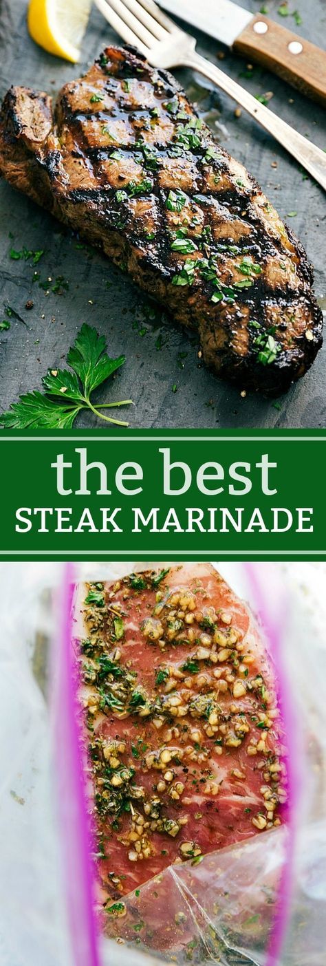 The BEST EVER Grilled Steak Marinade plus tips for grilling the best steak ever! I via chelseasmessyapron.com Grilled Steak Marinade, Easy Steak Marinade, Steak Marinades, Steak Marinade Easy, Steak Marinade Recipes, Chuck Steak, The Best Steak, Easy Steak Recipes, Easy Steak