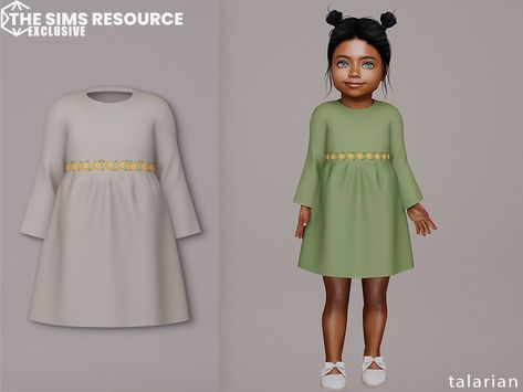 The Sims Resource - Elizabeth Dress Sims Cc Kids Clothes, Sims4 Cc Kids Clothing, Ts4 Kids, Cc Dress, Sims 4 Jobs, Sims 4 Toddler Clothes, Cc Furniture, Sims 4 Children, Sims 4 Toddler