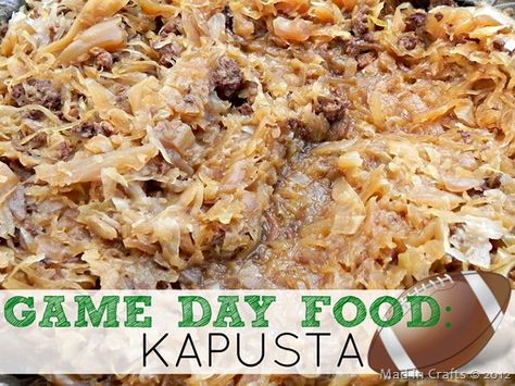 Kapusta - sauerkraut, sausage and mushrooms Game Day Food Crockpot, Kapusta Recipe, Sausage And Mushrooms, Food Crockpot, Polish Sausage, Sauerkraut Recipes, Best Comfort Food, Cabbage Recipes, Polish Recipes