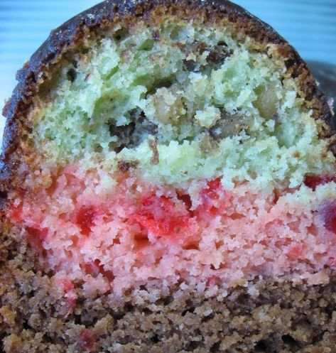 Spumoni Cake, Bundt Cakes Recipes, Unsweetened Chocolate, A Piece Of Cake, Chocolate Shavings, Piece Of Cake, Italian Desserts, Creme Brulee, Bundt Cake