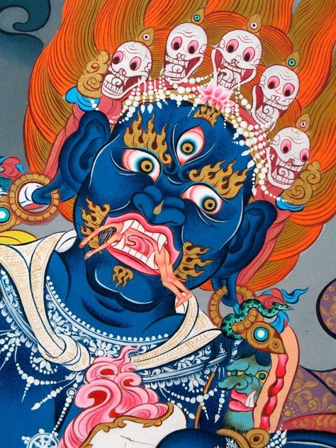 Palden Lhamo, Painting Buddha, Buddhist Iconography, Japanese Buddhism, Tibet Art, Buddhist Art Drawing, Japan Tattoo Design, Japan Painting, Buddhist Traditions