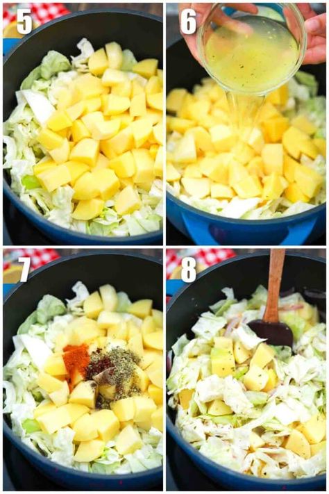 Cabbage And Red Potato Recipes, Cabbage And Red Potatoes, Fried Cabbage And Potatoes, English Potatoes, Potatoes Cabbage, Boiled Cabbage, Steamed Cabbage, Cabbage And Potatoes, Dinners Easy