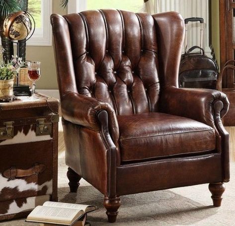 Tan Leather Chair, Chesterfield Furniture, Brown Leather Armchair, Chesterfield Armchair, Leather Sofa Chair, Fireside Chairs, Green Armchair, Small Accent Chairs, Brown Leather Sofa