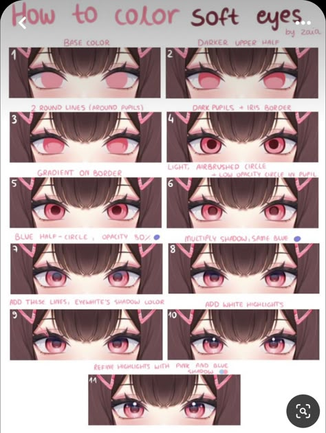 Nose Coloring Tutorial, Soft Eyes Drawing, Anime Eye Coloring Tutorial, How To Color Eyes Digital, How To Color Skin, How To Color Eyes, Breast Reference, Art Toturial, Eyes References