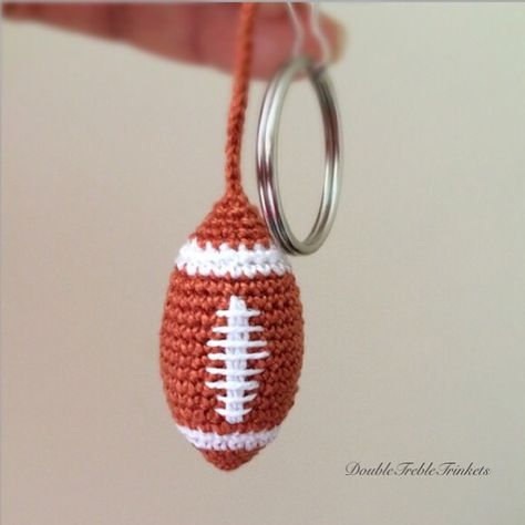 Crochet Bookmarks Free Patterns, Football Keychain, Crochet Football, Crochet Phone Cases, Crochet Bookmark Pattern, Crochet Mobile, Crochet Keychain Pattern, Easy Crochet Patterns Free, Pola Amigurumi