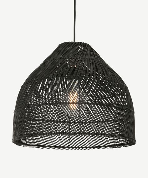 Java Lamp Shade, Small, Black Rattan | MADE.com Black Rattan Pendant Light, Small Lamp Shade, Rattan Light, Garage Bedroom, Black Rattan, Small Lamp Shades, Rattan Pendant, Rattan Pendant Light, Small Lamp