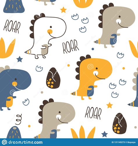 Baby Wolf, Graphic Art Prints, Baby Dino, Dinosaur Background, Dinosaur Pattern, Illustration Cartoon, Cute Kitten, Cute Dinosaur, Seamless Background