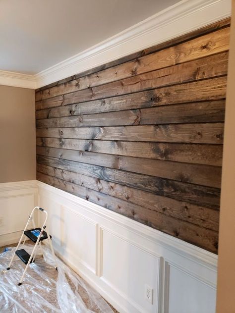 Knotty Pine Walls, Modern Farmhouse Ideas, Modern Farmhouse Decor Ideas, Tongue And Groove Walls, Wood Wall Design, Wood Plank Walls, Pine Walls, Faux Shiplap, House Decor Modern