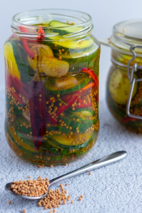 Pickle Brine, Refrigerator Pickle Recipes, Plant Based Diet Meal Plan, Brine Recipe, Refrigerator Pickles, Pickled Radishes, Dried Peppers, No Cook, Scotch Eggs