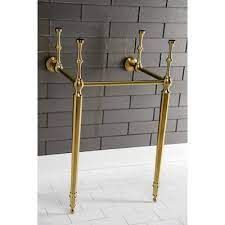 Console Sink Base Console Sinks at Lowes.com Brass Console Sink, Library Bathroom, Console Sink Bathroom, Half Bath Design, Brushed Brass Bathroom, Pedestal Sink Bathroom, Sink Legs, French Provincial Decor, Brass Console