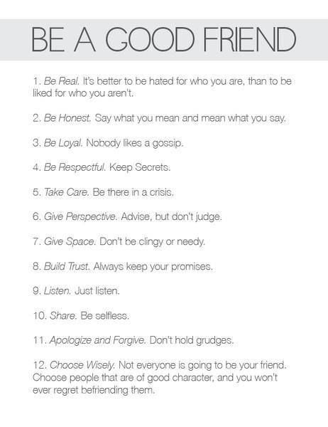 HOW to be a good friend.  I hope I do these things, but I KNOW I have amazing friends that do! Ways To Be A Good Friend, Ways To Be A Better Friend, Traits Of A Good Friend, Friendship Therapy, Positiva Ord, True Friendships, Being A Good Friend, Social Wellness, Friend Advice