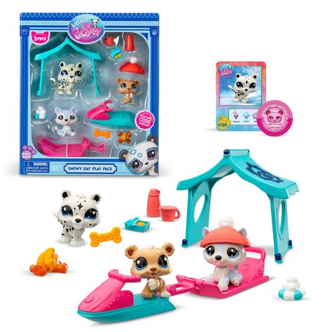 Snowy Day Play Pack - Littlest Pet Shop Lps Sets, Lps Collection, Littlest Pet Shops, Lps Toys, Lps Pets, Little Pet Shop Toys, Pack And Play, Christmas Guide, Nostalgic Toys