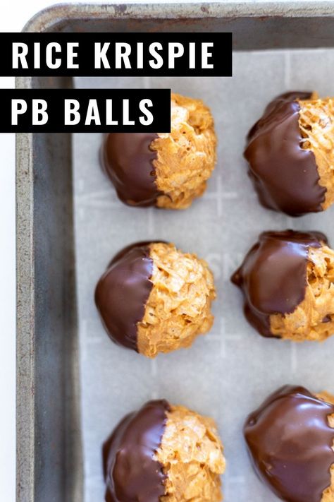 Peanut Butter Balls with Rice Krispies are a delicious no bake treat that can be made with only four ingredients in under 30 minutes. Peanut Butter Rice Krispie Balls, Chocolate Dipped Peanut Butter Balls, Rice Krispie Balls, Pineapple Dump Cake, Arepas Recipe, Peanut Butter Rice Krispie Treats, Rice Krispie Bars, Baked Dips, Cookie Deserts