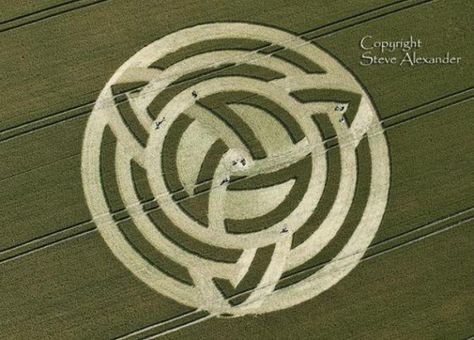 Phase 2 Of The Triquetra Crop Circle : Milk Hill, Wiltshire ! by Psychedelic Adventure Crop Circles Sacred Geometry, Painting Mood, Circle Images, Circle Crafts, Ancient Astronaut, Crop Circle, Celtic Patterns, Crop Circles, Ancient Egyptian Art