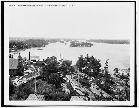 Alexandria Bay south from the Thousand Island House, Thousand Islands, N.Y. - PICRYL Public Domain Image New York Library, Alexandria Bay, House New York, Thousand Island, City Downtown, Downtown New York, Thousand Islands, Island House, Public Domain Images