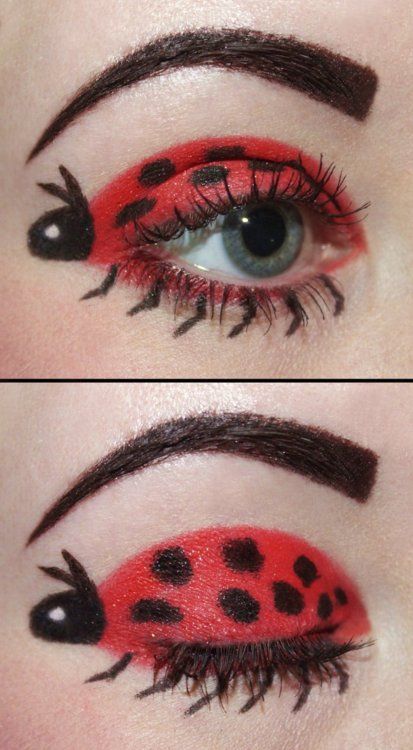 lady bug eye makeup Funky Makeup, Lipsense Lip Colors, Swag Makeup, Dope Makeup, Makijaż Smokey Eye, Lady Bird, Eye Makeup Art, Makeup Eyeliner, Pretty Makeup