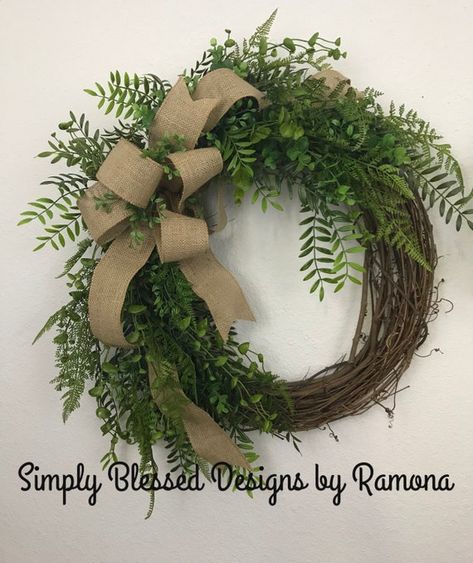 Boxwood wreath front door