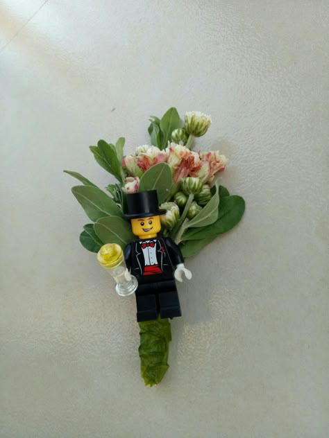 Unique Corsage And Boutonniere, Lego Corsage, Bridesmen Attire, Lego Boutonniere, Hand Corsage, Groom Corsage, Wedding Bouquet Fake Flowers, Bouquet Fake Flowers, Daffodil Wedding