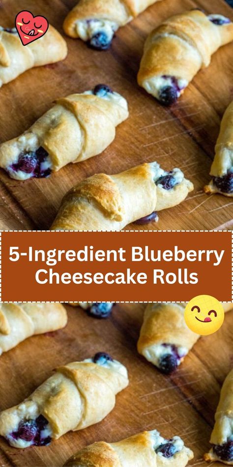 An easy dessert recipe combining the flavors of blueberry cheesecake in a convenient roll form. It typically involves a few simple ingredients like pastry dough, blueberry filling, and cheesecake mixture. Cheesecake Key Lime, Blueberry Cheesecake Rolls, Cheesecake Rolls, Pillsbury Crescent Roll Recipes, Cheesecake Mixture, Crescent Roll Breakfast Recipes, Cheesecake Caramel, Cheesecake Strawberry, Turtle Cheesecake